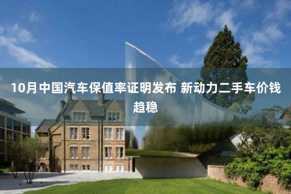 10月中国汽车保值率证明发布 新动力二手车价钱趋稳