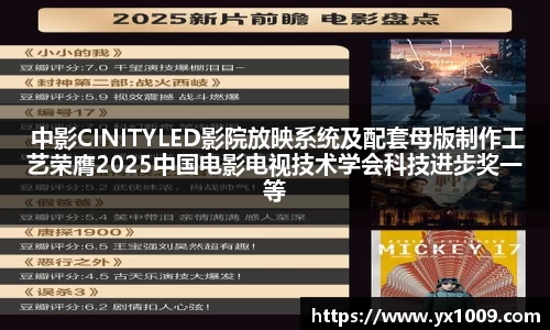  中影CINITYLED影院放映系统及配套母版制作工艺荣膺2025中国电影电视技术学会科技进步奖一等奖